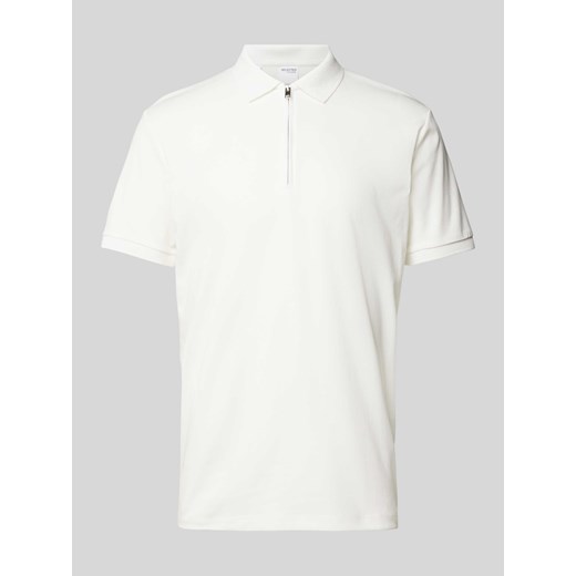 Koszulka polo o kroju regular fit z listwą na zamek błyskawiczny model ‘FAVE’ Selected Homme M Peek&Cloppenburg 