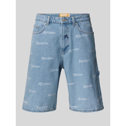 Szorty jeansowe o kroju baggy fit z nadrukiem z logo ze sklepu Peek&Cloppenburg  w kategorii Spodenki męskie - zdjęcie 171364618