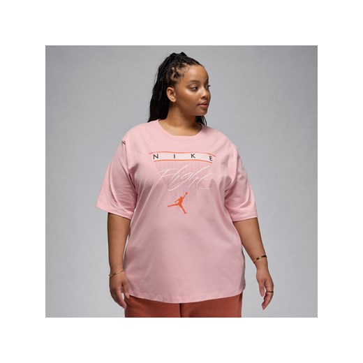 Damski T-shirt z nadrukiem Jordan Flight Heritage (duże rozmiary) - Różowy ze sklepu Nike poland w kategorii Bluzki damskie - zdjęcie 171364826