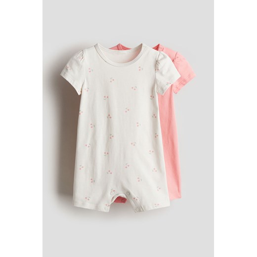 H & M - Kombinezon z bawełnianego dżerseju 2-pak - Różowy ze sklepu H&M w kategorii Odzież dla niemowląt - zdjęcie 171364918