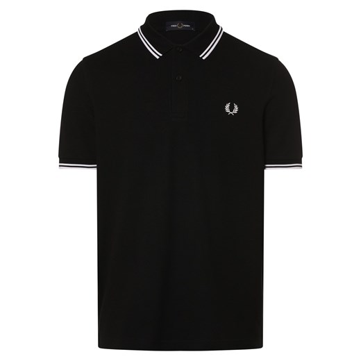 Fred Perry Męska koszulka polo Mężczyźni Bawełna czarny jednolity ze sklepu vangraaf w kategorii T-shirty męskie - zdjęcie 171368119