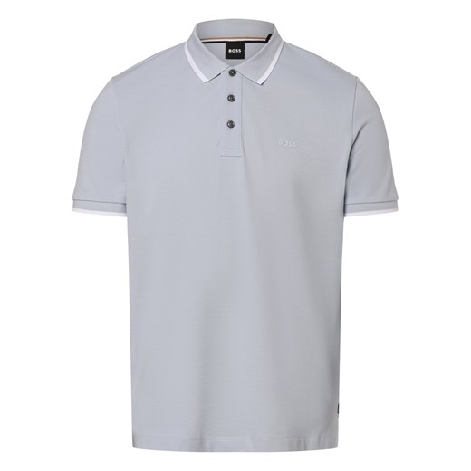 BOSS Męska koszulka polo - Parlay 190 Mężczyźni Bawełna jasnoniebieski jednolity ze sklepu vangraaf w kategorii T-shirty męskie - zdjęcie 171368125