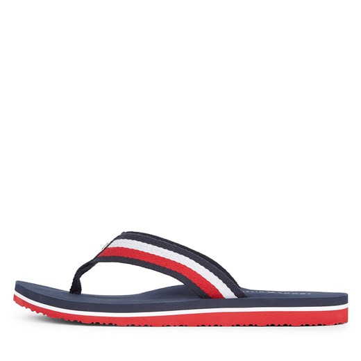 Japonki Tommy Hilfiger Corporate Beach Sandal FW0FW07986 Red White Blue 0G0 Tommy Hilfiger 37 eobuwie.pl