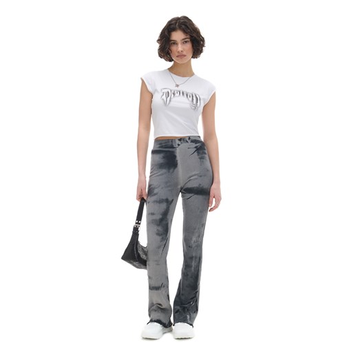 Cropp - Szare spodnie flare - czarny Cropp XS Cropp