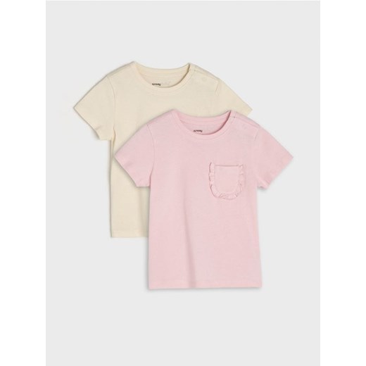Sinsay - Koszulki 2 pack - kremowy ze sklepu Sinsay w kategorii Koszulki niemowlęce - zdjęcie 171371846