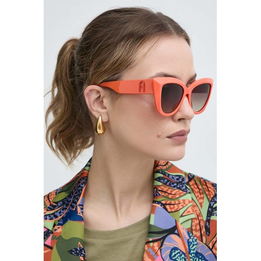 Furla okulary przeciwsłoneczne damskie kolor pomarańczowy SFU711_530AFM ze sklepu ANSWEAR.com w kategorii Okulary przeciwsłoneczne damskie - zdjęcie 171371928