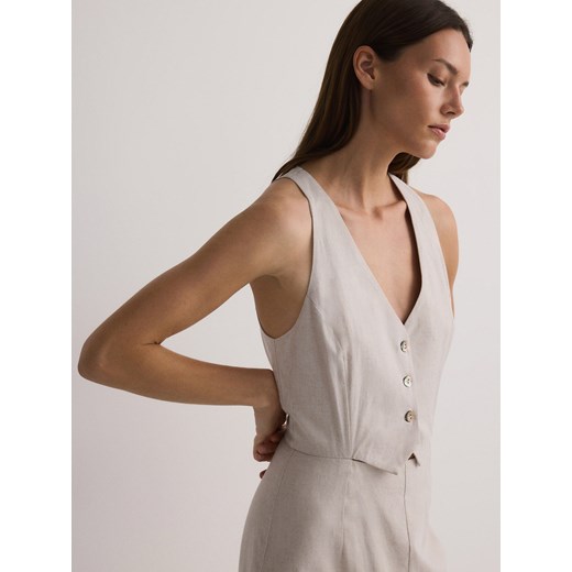 Reserved - Sukienka midi - beżowy ze sklepu Reserved w kategorii Sukienki - zdjęcie 171373216