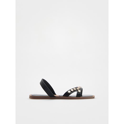 Reserved - Skórzane sandały z ćwiekami - czarny ze sklepu Reserved w kategorii Sandały damskie - zdjęcie 171373268