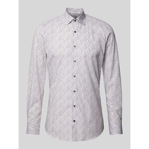 Koszula biznesowa o kroju body fit ze wzorem na całej powierzchni ze sklepu Peek&Cloppenburg  w kategorii Koszule męskie - zdjęcie 171375246