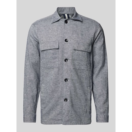 Kurtka koszulowa lniana z tkanym wzorem Profuomo L Peek&Cloppenburg