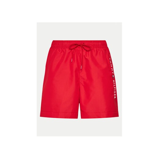 Tommy Hilfiger Szorty kąpielowe UM0UM03258 Czerwony Regular Fit ze sklepu MODIVO w kategorii Kąpielówki - zdjęcie 171377725