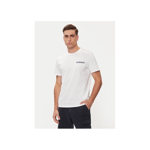 Napapijri T-Shirt S-Gras NP0A4HQN Biały Regular Fit ze sklepu MODIVO w kategorii T-shirty męskie - zdjęcie 171377776