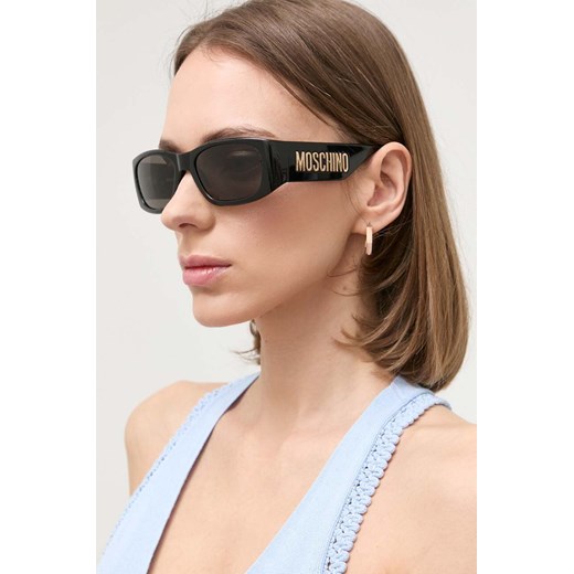 Moschino okulary przeciwsłoneczne damskie kolor czarny ze sklepu ANSWEAR.com w kategorii Okulary przeciwsłoneczne damskie - zdjęcie 171379177