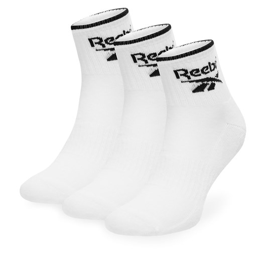 Zestaw 3 par wysokich skarpet unisex Reebok R0362-SS24 (3-pack) Biały ze sklepu eobuwie.pl w kategorii Skarpetki męskie - zdjęcie 171379538