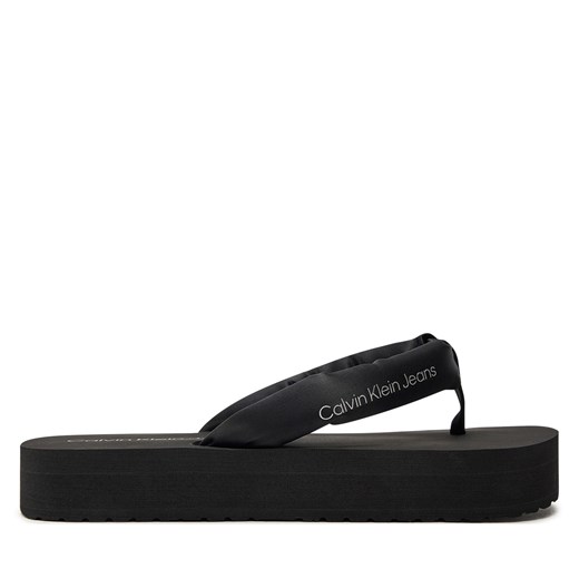 Japonki Calvin Klein Jeans Beach Sandal Flatform Padded Ny YW0YW01400 Black/Reflective Silver 0GN ze sklepu eobuwie.pl w kategorii Klapki damskie - zdjęcie 171379669