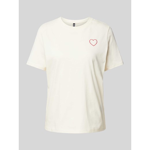 T-shirt z wyhaftowanym motywem model ‘RIA’ ze sklepu Peek&Cloppenburg  w kategorii Bluzki damskie - zdjęcie 171381208