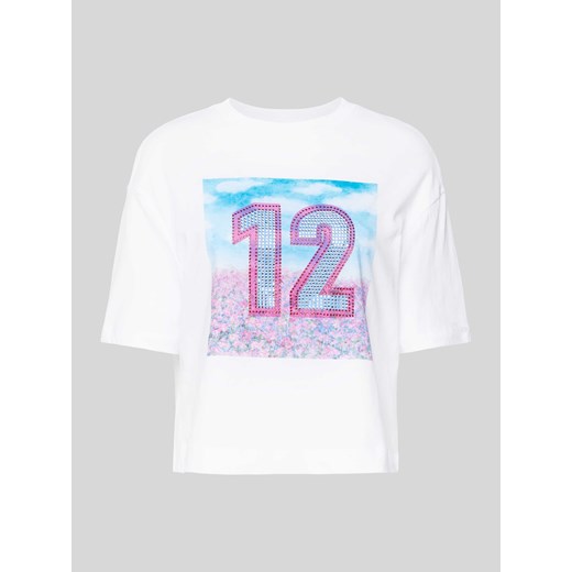 T-shirt z obszyciem z kamieni stras ze sklepu Peek&Cloppenburg  w kategorii Bluzki damskie - zdjęcie 171381225