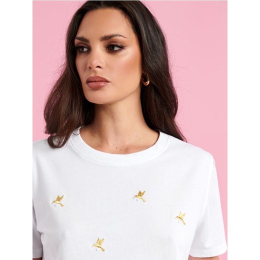 Sinsay - Koszulka z haftem - biały ze sklepu Sinsay w kategorii Bluzki damskie - zdjęcie 171393398