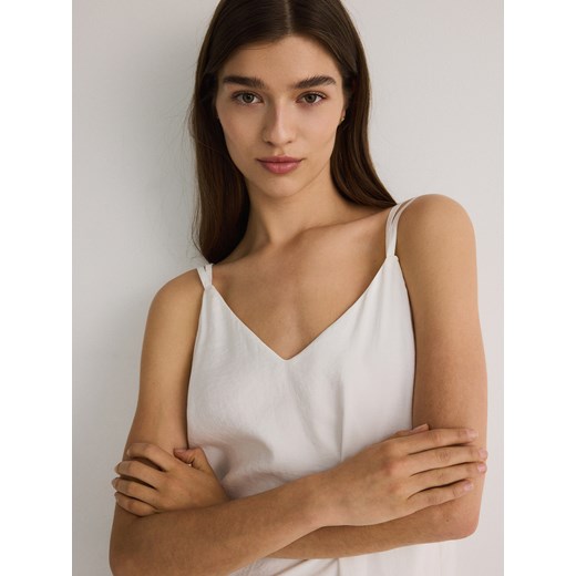 Reserved - Sukienka z modalem - biały Reserved XL Reserved