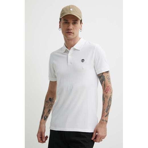 Timberland polo męski kolor biały z aplikacją TB0A2DJE1001 ze sklepu ANSWEAR.com w kategorii T-shirty męskie - zdjęcie 171395085