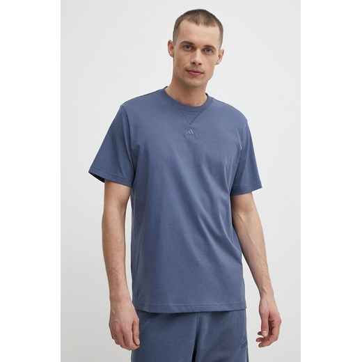 adidas t-shirt bawełniany męski kolor niebieski gładki IR9112 ze sklepu ANSWEAR.com w kategorii T-shirty męskie - zdjęcie 171395358