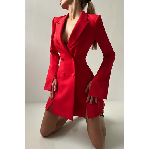 Sukienka - marynarka MELFORDA RED ze sklepu Ivet Shop w kategorii Sukienki - zdjęcie 171396575