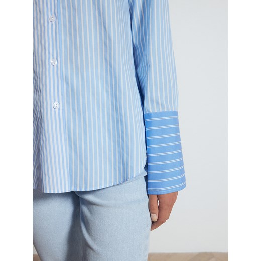 Reserved - Koszula z łączonych tkanin - niebieski ze sklepu Reserved w kategorii Koszule damskie - zdjęcie 171398056