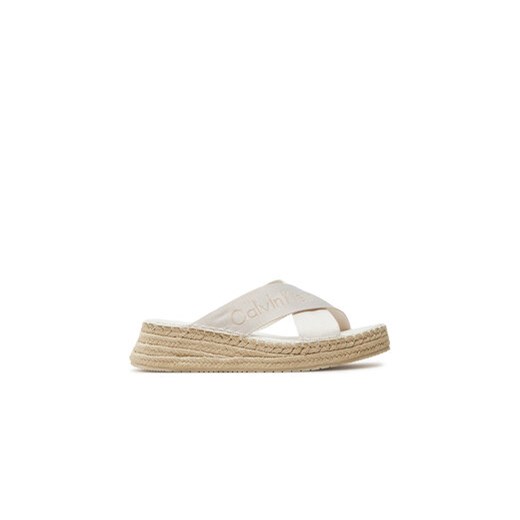 Calvin Klein Jeans Espadryle Sporty Wedge Rope Sandal Mr YW0YW01364 Biały ze sklepu MODIVO w kategorii Espadryle damskie - zdjęcie 171401105