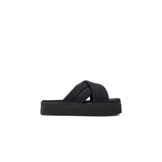 Tommy Jeans Klapki Tjw Lettering Flatform Sandal EN0EN02465 Czarny ze sklepu MODIVO w kategorii Klapki damskie - zdjęcie 171401249