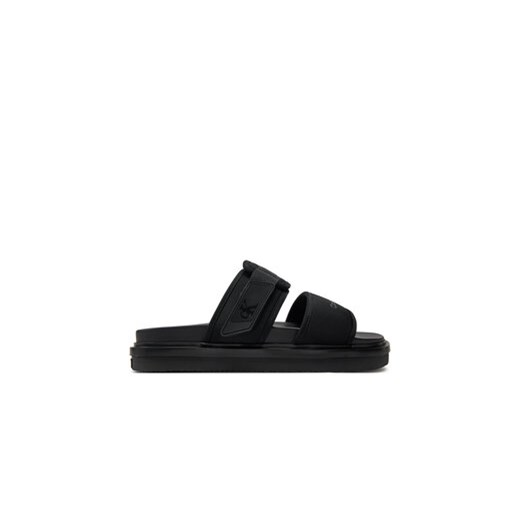 Calvin Klein Jeans Klapki Double Bar Sandal Wb In Br YM0YM00946 Czarny ze sklepu MODIVO w kategorii Klapki męskie - zdjęcie 171401348