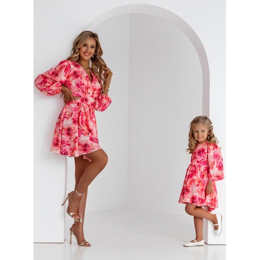 Zestaw sukienek wzorzystych mama i córka Carellia - E15 - e15 ze sklepu pakuten.pl w kategorii Sukienki - zdjęcie 171401769