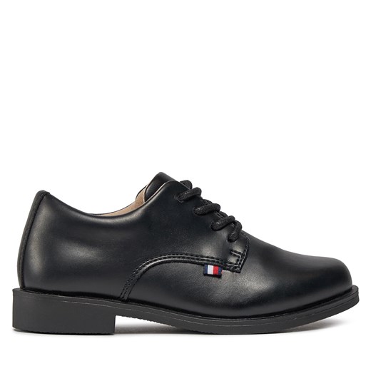 Półbuty Tommy Hilfiger Low Cut Lace Up Shoe T3B4-33174-1355 Black 999 ze sklepu eobuwie.pl w kategorii Buty komunijne - zdjęcie 171402369