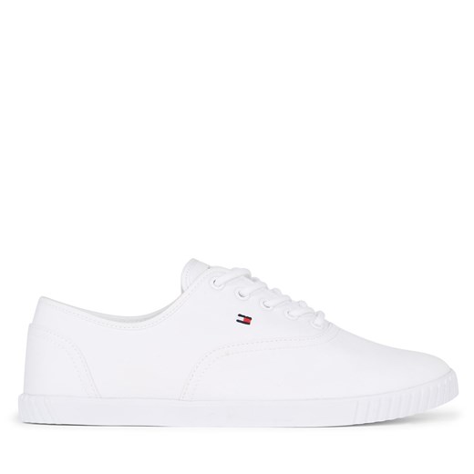 Tenisówki Tommy Hilfiger Canvas Lace Up Sneaker FW0FW07805 White YBS Tommy Hilfiger 42 eobuwie.pl
