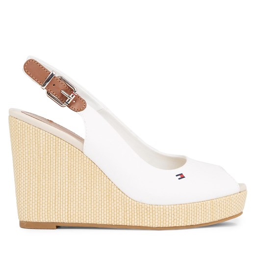 Sandały Tommy Hilfiger Iconic Elena Sling Back Wedge FW0FW04789 Ecru YBL Tommy Hilfiger 41 eobuwie.pl