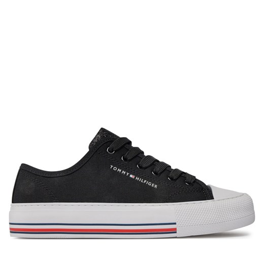 Trampki Tommy Hilfiger Low Cut Lace-Up Sneaker T3A9-33185-1687 S Black 999 Tommy Hilfiger 36 okazyjna cena eobuwie.pl