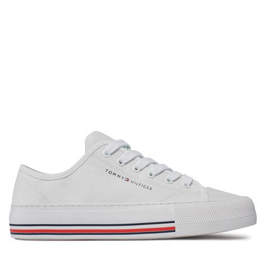 Trampki Tommy Hilfiger Low Cut Lace-Up Sneaker T3A9-33185-1687 S White 100 ze sklepu eobuwie.pl w kategorii Trampki dziecięce - zdjęcie 171403796