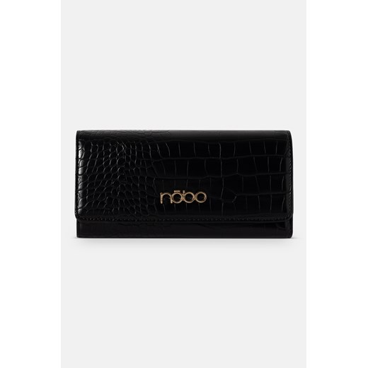 Duży portfel Nobo z klapką croco czarny Nobo One size promocja NOBOBAGS.COM