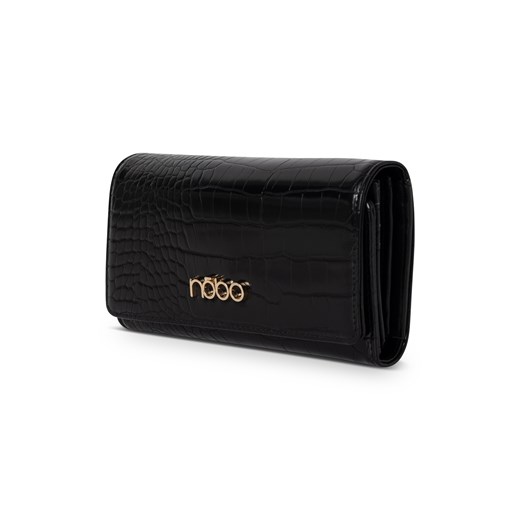 Duży portfel Nobo z klapką croco czarny Nobo One size wyprzedaż NOBOBAGS.COM