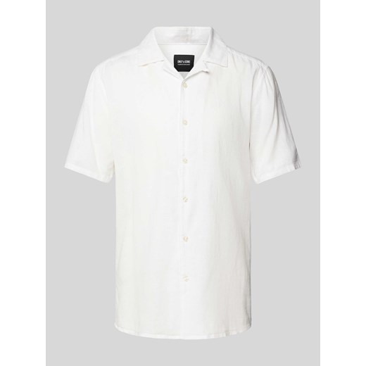 Koszula lniana o kroju slim fit z rękawem o dł. 1/2 model ‘CAIDEN’ ze sklepu Peek&Cloppenburg  w kategorii Koszule męskie - zdjęcie 171406315