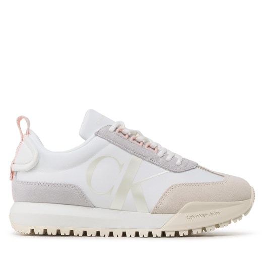 Sneakersy Calvin Klein Jeans Toothy Runner Laceup Mix Pearl YW0YW01100 39 eobuwie.pl