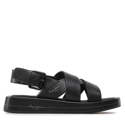 Sandały Pepe Jeans Summer Block PLS90578 Black 999 ze sklepu eobuwie.pl w kategorii Sandały damskie - zdjęcie 171408598