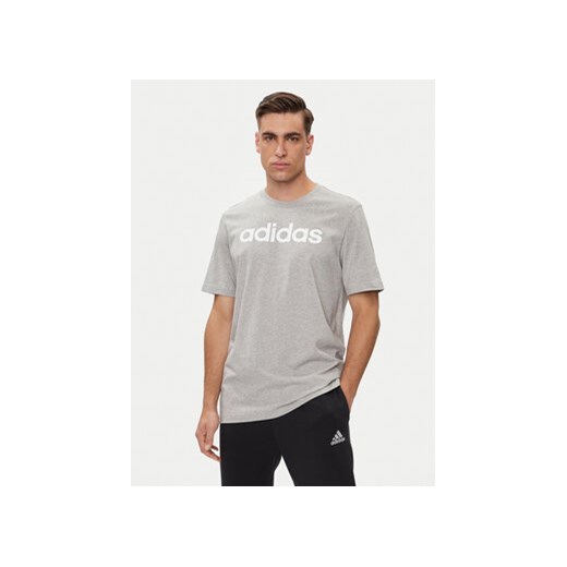 adidas T-Shirt Essentials Single Jersey Linear Embroidered Logo T-Shirt IC9277 Szary Regular Fit ze sklepu MODIVO w kategorii T-shirty męskie - zdjęcie 171411677