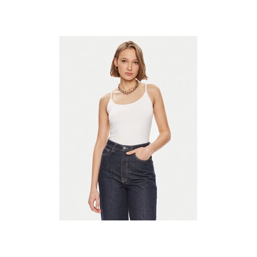Gina Tricot Top 22470 Biały Slim Fit ze sklepu MODIVO w kategorii Bluzki damskie - zdjęcie 171412008