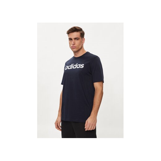 adidas T-Shirt Essentials Single Jersey Linear Embroidered Logo T-Shirt IC9275 Niebieski Regular Fit ze sklepu MODIVO w kategorii T-shirty męskie - zdjęcie 171413125