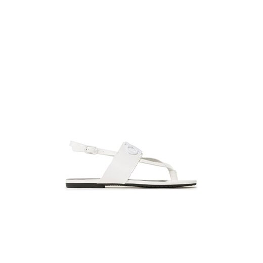 Calvin Klein Jeans Sandały Flat Sndal Toepost Hw YW0YW00953 Biały ze sklepu MODIVO w kategorii Sandały damskie - zdjęcie 171413356