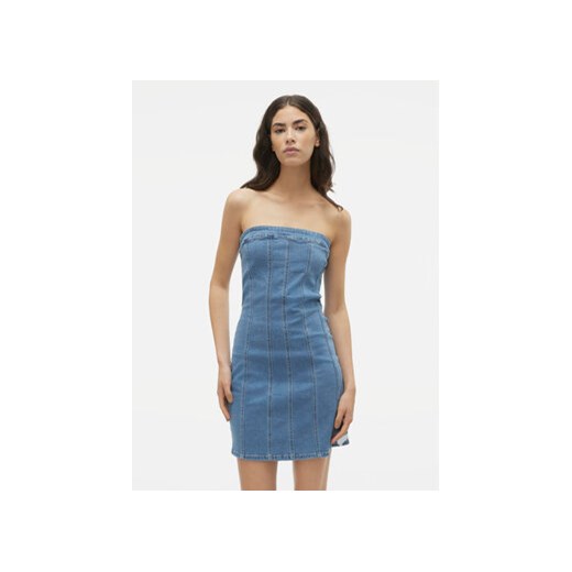 Vero Moda Sukienka jeansowa Zoie 10310272 Niebieski Slim Fit ze sklepu MODIVO w kategorii Sukienki - zdjęcie 171413527