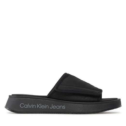 Klapki Calvin Klein Jeans Prefresato Sandal Softny YW0YW00968 Black BDS ze sklepu eobuwie.pl w kategorii Klapki damskie - zdjęcie 171418486