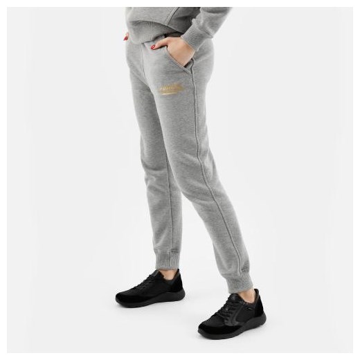 Popielate Spodnie Dresowe Damskie Bawełniane ze sklepu Wojas w kategorii Spodnie damskie - zdjęcie 171421055