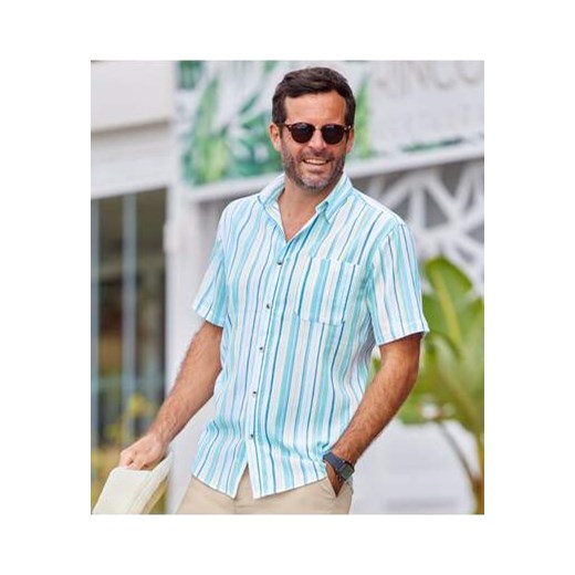 Letnia koszula z kreponu w paski ze sklepu Atlas For Men w kategorii Koszule męskie - zdjęcie 171421497