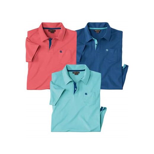 Zestaw 3 koszulek polo Casual Summer ze sklepu Atlas For Men w kategorii T-shirty męskie - zdjęcie 171421516